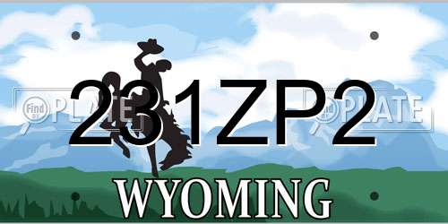 231ZP2 Wyoming License Plate
