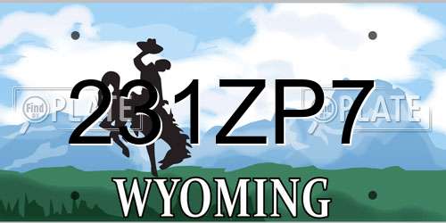 231ZP7 Wyoming License Plate