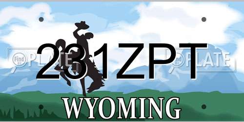 231ZPT Wyoming License Plate