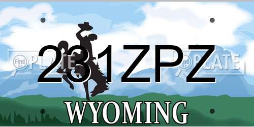 231ZPZ Wyoming License Plate