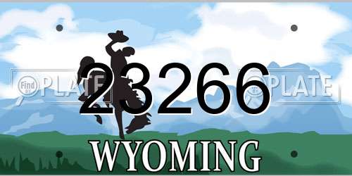 23266 Wyoming License Plate