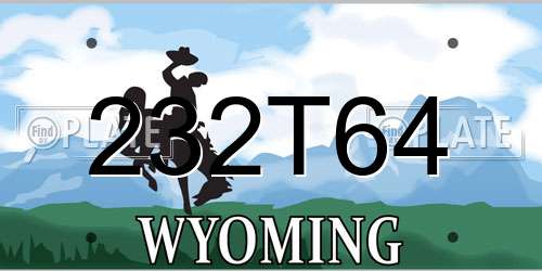232T64 Wyoming License Plate