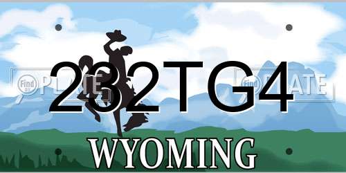 232TG4 Wyoming License Plate
