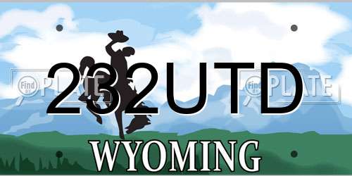 232UTD Wyoming License Plate