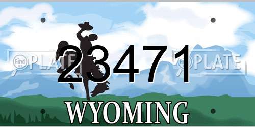 23471 Wyoming License Plate