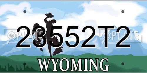 23552T2 Wyoming License Plate