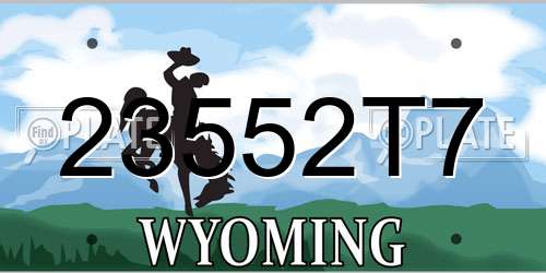 23552T7 Wyoming License Plate