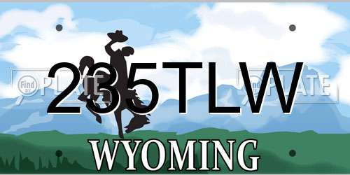235TLW Wyoming License Plate