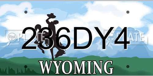 236DY4 Wyoming License Plate
