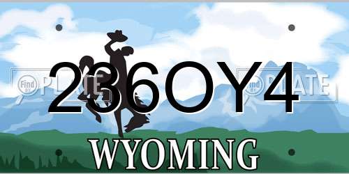 236OY4 Wyoming License Plate