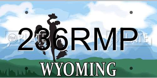 236RMP Wyoming License Plate