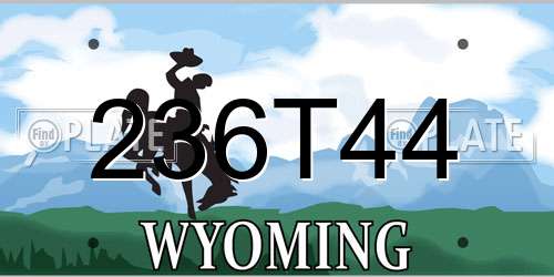 236T44 Wyoming License Plate