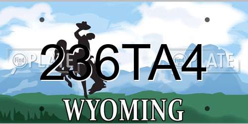 236TA4 Wyoming License Plate