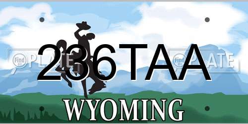 236TAA Wyoming License Plate