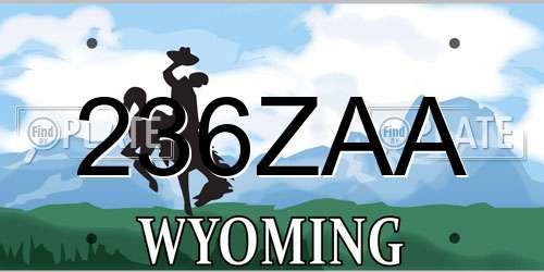 236ZAA Wyoming License Plate