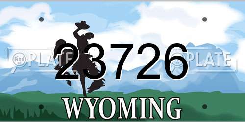 23726 Wyoming License Plate