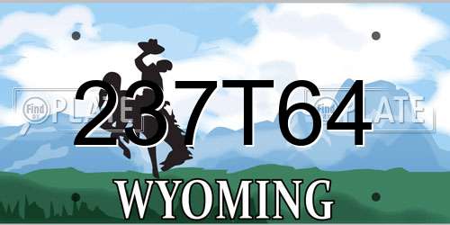 237T64 Wyoming License Plate
