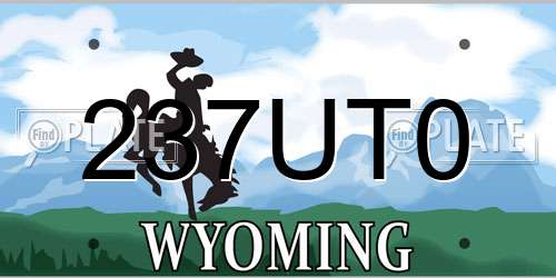 237UT0 Wyoming License Plate