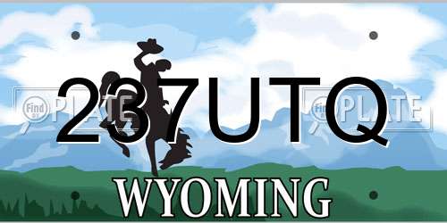 237UTQ Wyoming License Plate