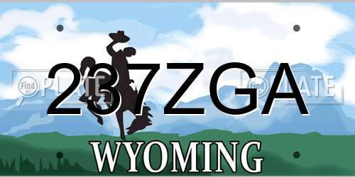 237ZGA Wyoming License Plate