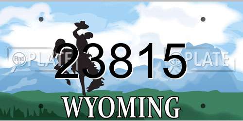 23815 Wyoming License Plate