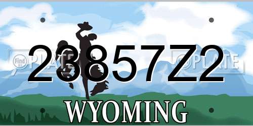 23857Z2 Wyoming License Plate