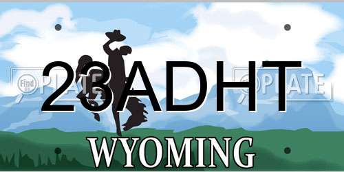 23ADHT Wyoming License Plate