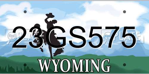 23GS575 Wyoming License Plate