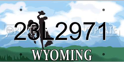 23L2971 Wyoming License Plate