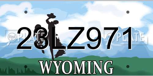23LZ971 Wyoming License Plate