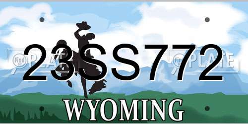 23SS772 Wyoming License Plate