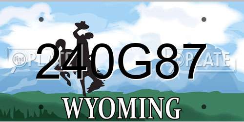 240G87 Wyoming License Plate