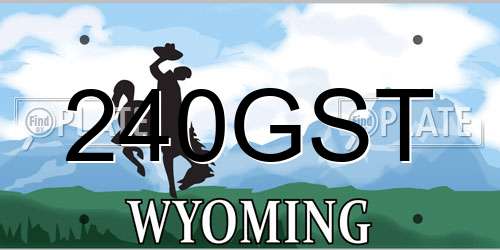 240GST Wyoming License Plate