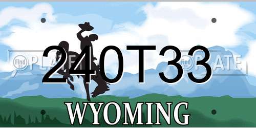 240T33 Wyoming License Plate