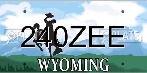 240ZEE Wyoming License Plate