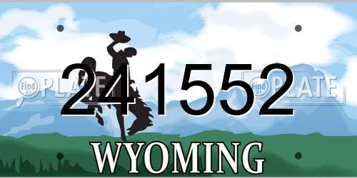 241552 Wyoming License Plate