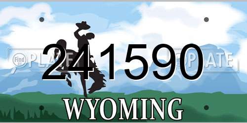 241590 Wyoming License Plate