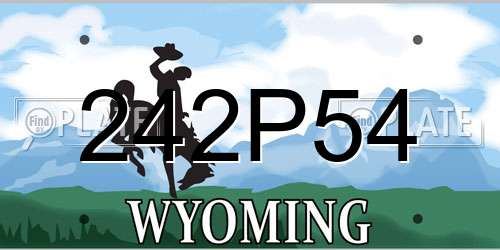 242P54 Wyoming License Plate