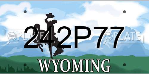 242P77 Wyoming License Plate