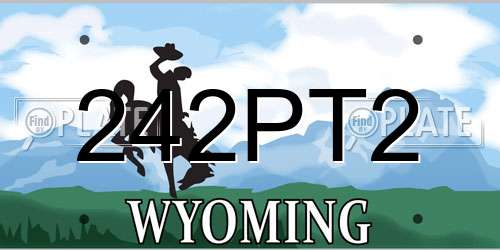 242PT2 Wyoming License Plate