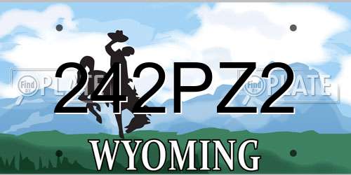 242PZ2 Wyoming License Plate