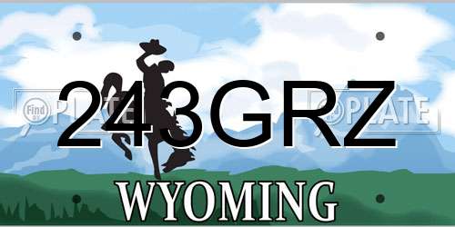 243GRZ Wyoming License Plate