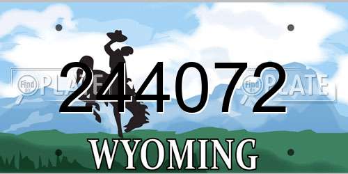 244072 Wyoming License Plate