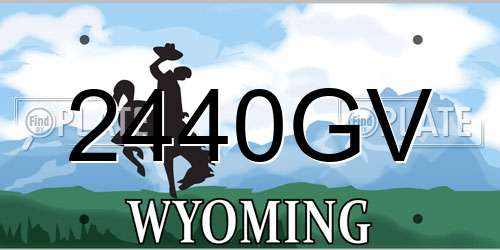 2440GV Wyoming License Plate