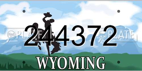 244372 Wyoming License Plate