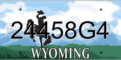 24458G4 Wyoming License Plate