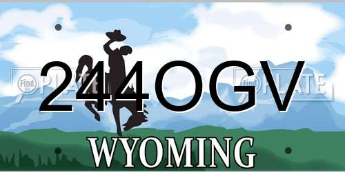 244OGV Wyoming License Plate