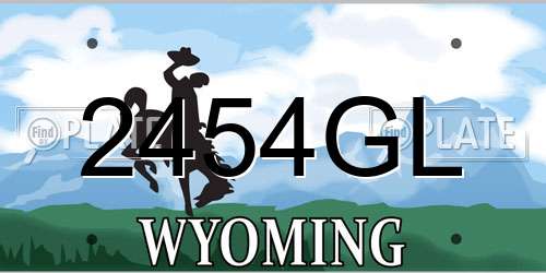 2454GL Wyoming License Plate