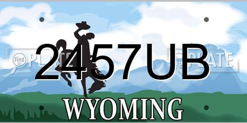 2457UB Wyoming License Plate