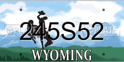 245S52 Wyoming License Plate